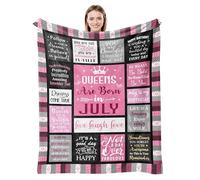 yomeeaaaa July Birthday Gifts for Women, Queens are Born in July Birthday Gift, July Birthday Decor, July Gifts, Cancer/Leo Gifts for Girl Unique, July Bday Gifts Ideas Throw Blanket 50"X60"