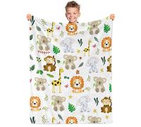 yomeeaaaa Jungle Blanket, Animal Baby Blanket for Boys Girls, Soft Warm Fleece Blanket for Kids, Jungle Safari Throw Blanket Gift, Toddler Newborn Quilt Decor for Toddler Bedroom Sofa Couch (50"x60")