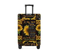 yomeeaaaa Mother's Day Sunflower Travel Luggage Cover, Quotes Wishes Anti-Scratch Elastic Luggage Covers for Suitcase Protector, Washable Baggage Covers Fit 19-21 Inch Carry on Luggage