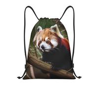 yomeeaaaa Red Panda on Tree Branch print Drawstring Bag Waterproof Portable Backpack Traveling Sackpack For Gym Shopping Sport Medium