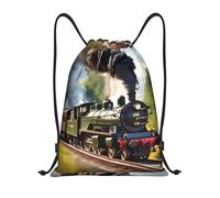 yomeeaaaa Steam Little Train Print Drawstring Bags Backpack Bag Sport Gym Sack Drawstring Bag Shopping String Bag