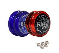 Yomega 2 Legendary Spinners The Original Yo-Yo with Brain and Fireball Transaxle Yo-Yo for Beginners, Intermediate and Professionals - Includes 5 Extra Strings (Fireball-Brain-Dark Blue-Red)