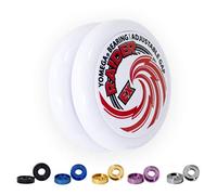 Yomega Raider Ex - Professional Responsive Ball Bearing yoyo, Great for Advanced String Tricks and Looping Play + 5 spacers + Extra 2 Strings (white)