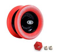 Yomega Xodus II YoYo- Includes Roller Bearing Technology, Rubber Rims and Wing Shape Design - Professional Responsive YoYos Intermediate Level Play (Black Red)