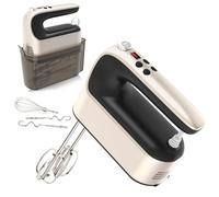Yomelo - 9-Speed Digital Hand Blender Electric, Powerful 400W DC Motor, Electric Hand Mixer with Press-In Storage Box, 5 Stainless Steel Attachments, Beaters