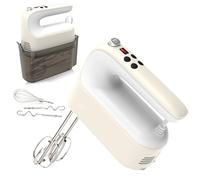 Yomelo - 9-Speed Digital Hand Blender Electric, Powerful 400W DC Motor, Hand Oven Mixer with Press-In Storage Box, 5 Stainless Steel Attachments, Beaters