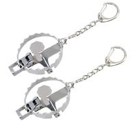 YOMENO 2 Pcs Mini Bear Trap Keychain Funny Keychain Unzip Key Chain Mouse Trap That Works Cool Keychain Funny Keychains, Sliver, 4.33 x 1.61 inches