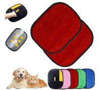 Yomi Pet Hair Glove - Fur Magnet for Cat & Dog Hair Removal - Double Sided Reusable Washable - Effectively Removes Hair from Sofas, Clothes and Cars (Red, Pack of 2)