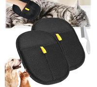 Yomi Pet Hair Removal Glove, Electrostatic Pet Hair Remover, Grooming Mitt, Pets Hairs Remover Gloves for Dog & Cat, Double-Sided Brush for Carpet, Sofa, Bed, Clothes, Deshedding & Washing (2pcs)