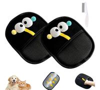 Yomi Pet Hair Removal Glove, Reusable Double Sided Electrostatic Pet Hair Remover Gloves, Washable Dog Cat Grooming Cleaning Glove for Couch, Furniture, Carpet, Car Seat (B-2PCS)