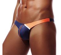 Yomie Men's Slips Strings Hot Sexy Erotic Underwear Boxer Brief, Blue1, XL