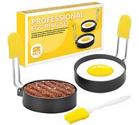 YomiFamily Egg Ring - 3 Inch Mold for Frying Eggs, McMuffins and Breakfast Sandwiches, Griddle Shaper, 2 Pack