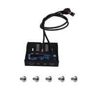 Yominerr 19Pin USB Front Panel Hub, Dual USB3.0 Ports with 3.5mm Audio & Mic Jack, Quick BC1.2 Charging for 3.5" Floppy Disk Bay