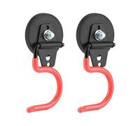 Yominerr 2 Pack Non-Slip Garage Storage Hooks Heavy Duty Strong Iron Magnetic Broom Mop Tool Holder Garden Hoe Holder Orange