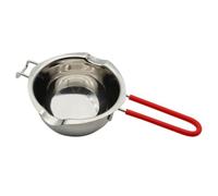 Yominerr 400ml Chocolate Melt Pot, Stainless Steel Melt Bowl Suitable for Candy Making Double Nozzle with Front Hook Red