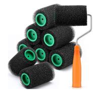 Yominerr 9 Pcs Textured Paint Roller Kit, 4 Inch Bed Liner Roller Covers with Frame for Truck Coatings and Non-Slip Surfaces