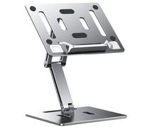 Yominerr Aluminum Alloy Book Stand for Reading Adjustable Foldable Book Holder Multi Heights Angles for Reading Books, Tablets
