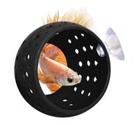 Yominerr Aquarium Bettas Fish Hideout Fish Tank Tunnel with Suction Cup Shrimp Cave Aquarium Decor Fish Tank for Small Fish, Shrimp, Guppy Black