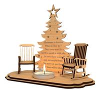 Yominerr Christmas Remembrance Candle Holder to Remember Loved Wooden Rocking Chair Candle Holder Christmas in Heaven Memorial