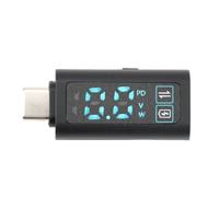 Yominerr Fast Charging Adapter Type-C Digital Voltmeter DC 5-24V for Data Transmission and Charging Blue Words