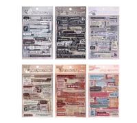 Yominerr for JOURNALING Scrapbooking Quote Stickers 6 Pack-36 Sheets Motivational Funny Love Word Stickers for Junk Journal