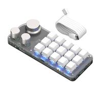 Yominerr Gaming Keyboard with Memory Function Hot Swappable Programmable Numpad Plug and Play for Office White