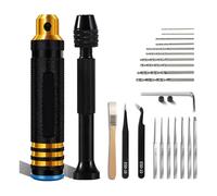 Yominerr Model Kit Pin Vise Hand Drill Set, Tweezers, Brushes for Modelling Models,for Sscribing