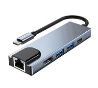 Yominerr Multipurpose Type C Docking Station: 5 Ports Including -Compatible 4K, RJ45, USB 3.0 for Laptop