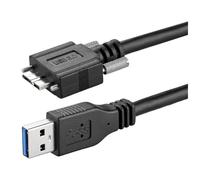 Yominerr USB 3.0 A Type Male to Micro-B Male Extension Cable with Locking Screws, 1.5M Camera Connect Cord