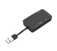 Yominerr Versatile 6-In-1 USB 2.0 Card Reader Hub, Fast 480Mbps - Compatible with TF, MS, M2, SD/MMC Cards