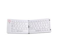 Yominerr Wireless Foldable Bluetooth Keyboard Mini Portable Double Folding Keyboard Suitable for Laptops and Mobile Phones White