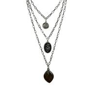 Yomisa 18K Gold Plated Silver Layered Cross Necklaces for Women Men, 3 Layer Long Dainty Paperclip Chain Necklace Set with Vintage Cross Pendants, Trendy Stackable Boho Y2K Gothic Punk Jewelry Gifts