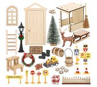 Yomisee 42pcs Gnome Door Accessories Gnome Door Set, Mini Gnome Door Complete set, Christmas Gnome Door Gnome House, Christmas Decoration, Fairy Door Set