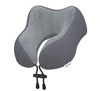 Yomisee Travel Pillow Neck Pillow for Travel Airplane Memory Foam Flight Pillow for Cars, Trains, Home, Offices（Dark Grey）