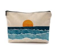 Yomisex Flower makeup bag makeup bag Flower gifts for women, Boho - Sunset Ocean Waves