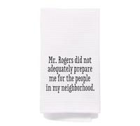 Yomisex Mr Rogers Funny Kitchen Towels Dish Towels for Kitchen Decor, Mr Rogers Did Not Adequately Prepare Me 16x24 Mr Rogers Funny Gifts For Women Friends Housewarming Neighbor Gifts