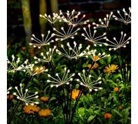 Yomistar Garden Solar Lights Outdoor 2 Pack 160 LED Christmas Light Outdoor Decorations 8 Modes Garden Lights Solar Powered Waterproof Starburst Light for Pathway Patio Lawn Decorative