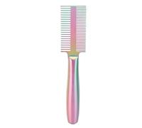 Yomiyuyr Dog Grooming Comb, Versatile Metal Comb for Dogs, Gentle Scalp Massage, Hollow Handle, Stainless Steel Flea Comb, 8.66 x 1.89in (Colorful)