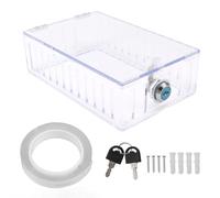 Yomiyuyr Lockable Thermostat Cover, Large Acrylic Thermostat Guard Box with Key, Transparent Lock Box for Wall Mounted AC Thermostat, 7.1in x 3.9in x 2in