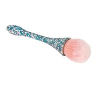 Yomiyuyr Shiny Nail Dust Cleansing Brush, Fluffy Nail Art Brush with Skin-Friendly Nylon Filaments, Manicure Brush, Prevents Deformation, for Daily Makeup and Manicure (Blue)