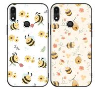 Yomjew 2 Pack Aesthetics Spring Phone Cases for Gabb Phone 4 6.1'', Cute Bees Flowers Pattern Shockproof Soft Protective Cover for Women Girls Phone Cover Fundas Floral