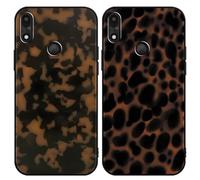 Yomjew 2 Pack Aesthetics Tortoise Shell Chic Amber Brown Print Leopard Phone Cases for Gabb Phone 4 6.1 Inch, Case Shockproof Soft Protective for Women Girls Phone Cover Funda