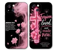 Yomjew 2 Pack Christian Bible Verse Phone Case for iPhone 14 6.1'', Inspirational Religious Protective Cover, Shockproof Faith Based Phone Case, Jeremiah 29:11 2 Corinthians 5:17 Gift for Women Girls