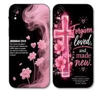 Yomjew 2 Pack Christian Bible Verse Phone Case for iPhone XR 6.1'', Inspirational Religious Protective Cover, Shockproof Faith Based Phone Case, Jeremiah 29:11 2 Corinthians 5:17 Gift for Women Girls
