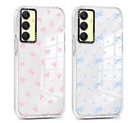 Yomjew 2 Pack Cute Clear Bow Phone Case for Samsung Galaxy A25 5G 6.5 inch, Aesthetic Trendy Soft Slim Fashion Protective Shockproof TPU Bumper Cover for Women Girls-Bow