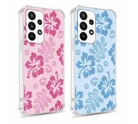 Yomjew 2 Pack Cute Clear Floral Phone Case for Samsung Galaxy A13 4G 6.6", Preppy Flowers Pattern Protective Soft Slim Shockproof Silicone TPU Hard Back Yellow-Resistant Cover for Girls Woman