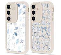 Yomjew 2 Pack Cute Summer Seashell Conch Coastal Starfish Bow Pattern Phone Case for Samsung Galaxy A15 5G 6.5", Aesthetic Ocean Flower Bowknot Design TPU Shockproof Protection Soft Cover Women Girls