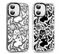 Yomjew 2 Pack Halloween Phone Case for iPhone 17 6.3", Clear Case with Cute Cool Pumpkin Ghost Animal Pattern Design, Shockproof Soft Silicone Cover for Teen Girls and Boys, Women and Men