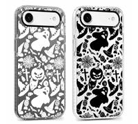 Yomjew 2 Pack Halloween Phone Case for iPhone Air 6.5", Clear Case with Cute Cool Pumpkin Ghost Animal Pattern Design, Shockproof Soft Silicone Cover for Teen Girls and Boys, Women and Men