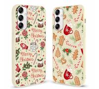 Yomjew 2 Pack Merry Christmas Phone Case for Samsung Galaxy A14 5G 6.6", Cute Christmas Candy Pattern Xmas Cookies Stars Design Case Decorations Shockproof TPU Cover for Girls Women